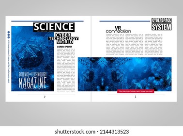 Brochure, ebook or presentation mockup with technology subject ready for use, vector illustration easy to editable