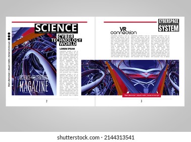 Brochure, ebook or presentation mockup with technology subject ready for use, vector illustration easy to editable