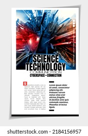 Brochure, ebook or presentation mockup with technology subject ready for use, vector illustration easy to editable