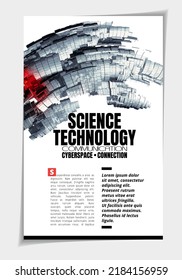 Folleto, libro de edición o simulación de presentación con tema de tecnología listo para su uso, ilustración vectorial fácil de editar