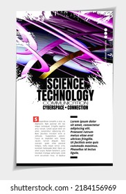 Brochure, ebook or presentation mockup with technology subject ready for use, vector illustration easy to editable