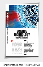 Brochure, ebook or presentation mockup with technology subject ready for use, vector illustration easy to editable