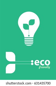 brochure with ecology bulb, eco friendly logo