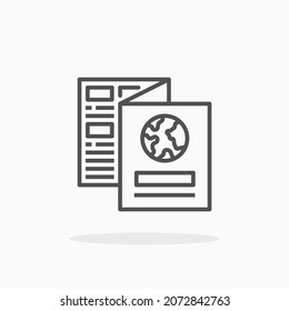 Brochure Environment icon. Editable Stroke and pixel perfect. Outline style. Vector illustration. Enjoy this icon for your project.