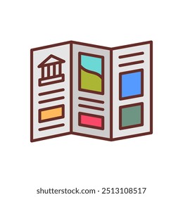 Ícones preenchidos de folheto, ilustração de vetor