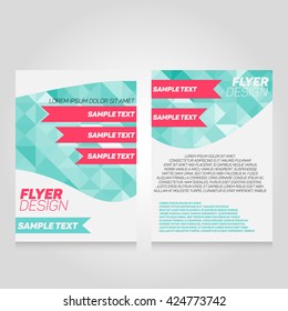 Brochure flier design template. Vector poster illustration. Leaflet cover layout in A4 size.