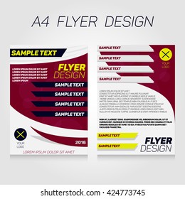 Brochure Flier Design Template. Vector Concert Poster Illustration. Leaflet Cover Layout In A4 Size.