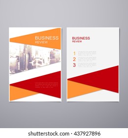 Brochure or Flyer A4 size template design. Book cover layout design template. Abstract business presentation template with Hong Kong city-line