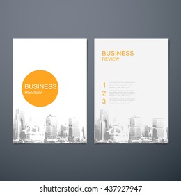 Brochure or Flyer A4 size template design. Book cover layout design template. Abstract business presentation template with Hong Kong city-line