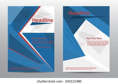  Brochure Flyer  blue abstract design vector template   V.5