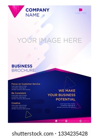 brochure flyer business company and corporate with gemoetric flat design triangle