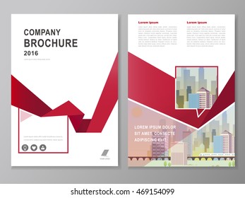 Brochure, flyer and cover template design with city landscape