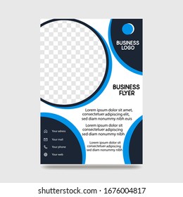 Brochure Flyer creative design. Multipurpose Shape template. Trendy minimalist flat geometric design. Vertical banner illustration
