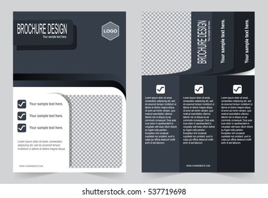 Brochure, Flyer design black and white color template