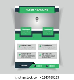 Brochure Flyer design Layout template, size A4, Front page and back page, infographics. Easy to use and edit.