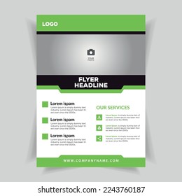 Brochure Flyer design Layout template, size A4, Front page and back page, infographics. Easy to use and edit.
