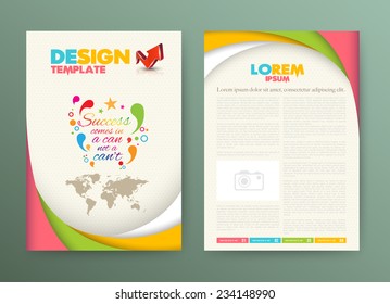 Brochure Flyer design Layout template with success comes in a can not a can't.  