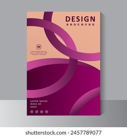 Brochure flyer design layout template in A4 size, Book cover, flyers, magazine, poster, with purple colour background print ready, vector.