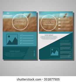  Brochure flyer design layout template with blur background vector eps10.