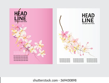 Brochure Flyer design Layout template, size A4,pink flower design