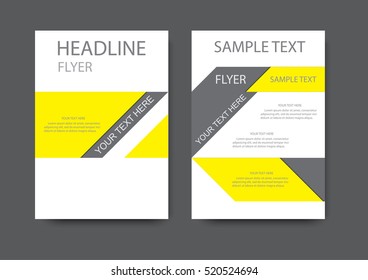 Brochure  flyer design layout template, Modern style brochure with yellow and black color on white background, annual report, size A4, vector illustration 