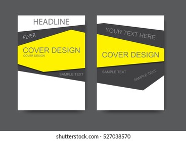 Brochure  flyer design layout template, annual report cover design, yellow and black color tone, size A4, vector illustration 