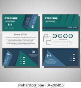 Brochure Flyer design size A4, Front page and back pages eps 10