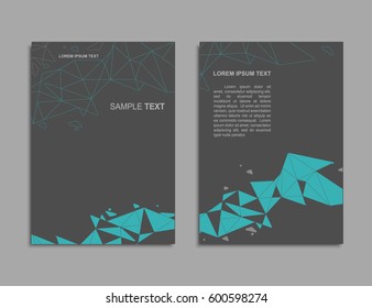 Brochure flyer design template. Geometric poligonal abstract background. layout in A4 size. Vector illustration