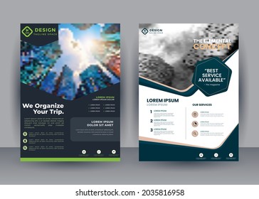 plantilla de diseño de folleto. Presentación de carátula de fondo abstracto para empresas, revistas, carteles,
folletos, pancartas. Diseño en tamaño A4. Formato vectorial fácilmente modificable.