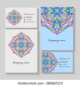 Brochure flyer design template with Mandala, round ornament. Decorative design elements for logo, icon, label, invitation cards