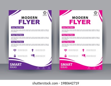 brochure flyer design template vector, Leaflet cover presentation abstract flat background, layout in A4 size
Easily editable vector format.