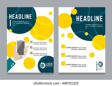 Brochure flyer design template vector, Leaflet cover presentation abstract flat background, layout in A4 size