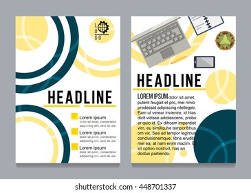 Brochure flyer design template vector, Leaflet cover presentation abstract flat background, layout in A4 size