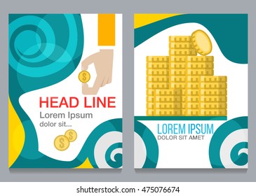  brochure flyer design template vector, Money, layout in A4 size