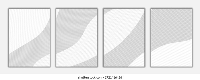 Brochure flyer design, vector background. Vertical a4 format. Geometric vector background, banner. Grayscale, line structure.