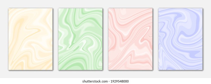 Brochure flyer design, vector background. Vertical a4 format. Imitation of marble texture, liquid colorful stains.