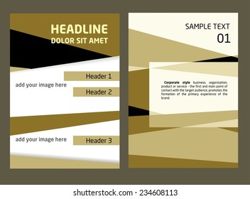Brochure Flyer design vector template in A4 size. Abstract, dynamic template for design. Place for your text and image