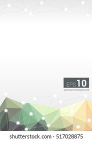 Brochure Flyer design vector template. Polygonal abstract background. Abstract design for brochure, Web site, page, leaflet, colorful geometric triangular background, place for text