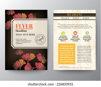 Brochure Flyer graphic design Layout vector template in A4 size with Ginkgo leaf background