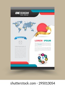 Brochure Flyer graphic design Layout vector template in A4 size. Vector illustration.