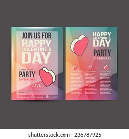 Brochure Flyer Happy Valentine's Day  design vector template illustration
