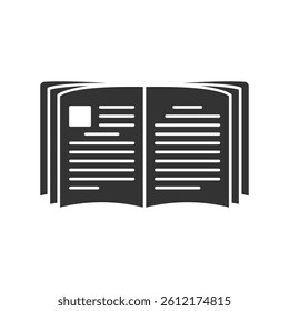 Brochure flyer icon in flat style. Booklet vector illustration on isolated background. Poster sign business concept.