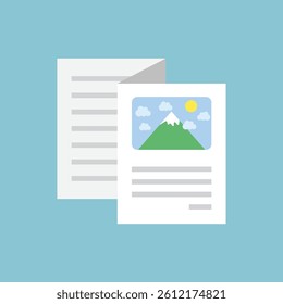 Brochure flyer icon in flat style. Booklet vector illustration on isolated background. Poster sign business concept.