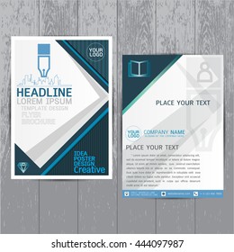 brochure flyer layout in A4 size, Blue annual report design template vector, Leaflet cover presentation abstract flat background, modern, Colorful, Leaflet cover presentation