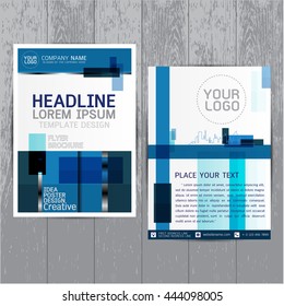 brochure flyer layout in A4 size, Blue annual report design template vector, Leaflet cover presentation abstract flat background, modern, Colorful, Leaflet cover presentation