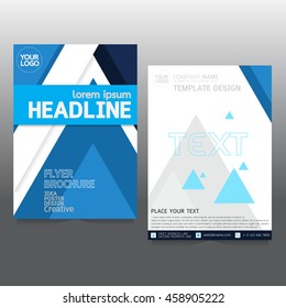 brochure flyer layout in A4 size, Blue annual report design template vector, Leaflet cover presentation abstract flat background, modern, Colorful, Leaflet cover presentation