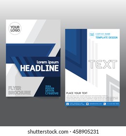 brochure flyer layout in A4 size, Blue annual report design template vector, Leaflet cover presentation abstract flat background, modern, Colorful, Leaflet cover presentation