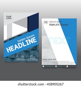 brochure flyer layout in A4 size, Blue annual report design template vector, Leaflet cover presentation abstract flat background, modern, Colorful, Leaflet cover presentation