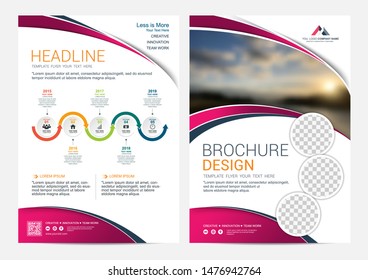 Brochure or flyer layout template, annual report cover design background