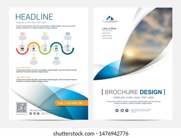 Brochure or flyer layout template, annual report cover design background